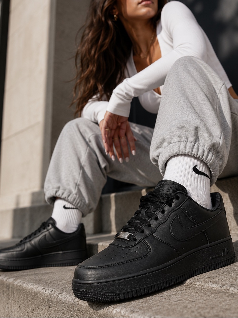 Nike Air Force 1 ‘07 WMNS Triple Black – Women’s Size 7